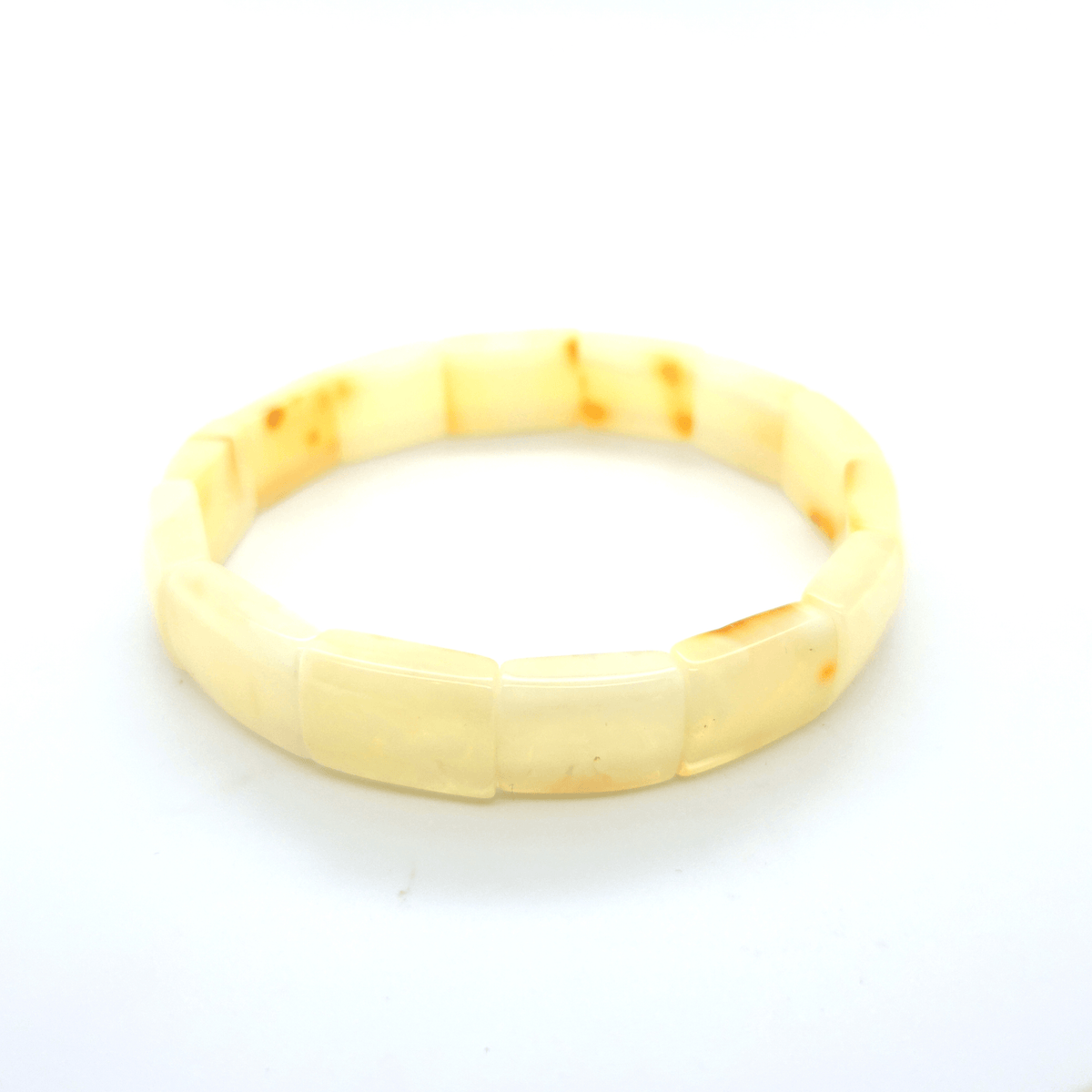 Gelbes Bernsteinarmband – elastisch, echter Ostsee-Bernstein in seltenem Farbton