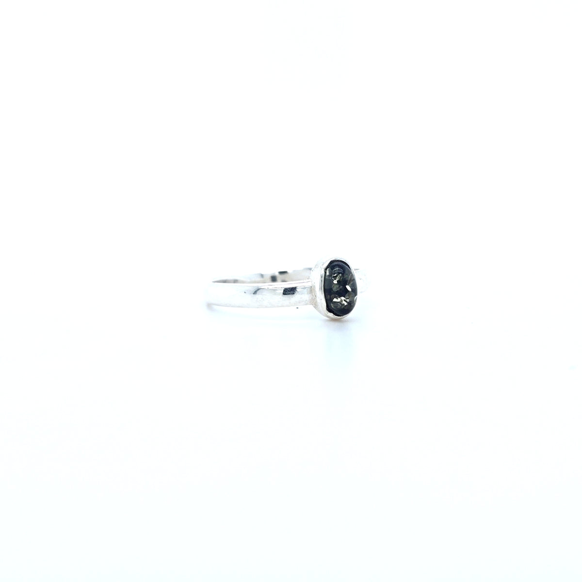 Minimalist women's ring with amber