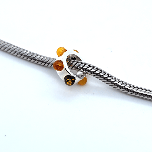 Bernstein Charm 925 Silber mehrfarbig