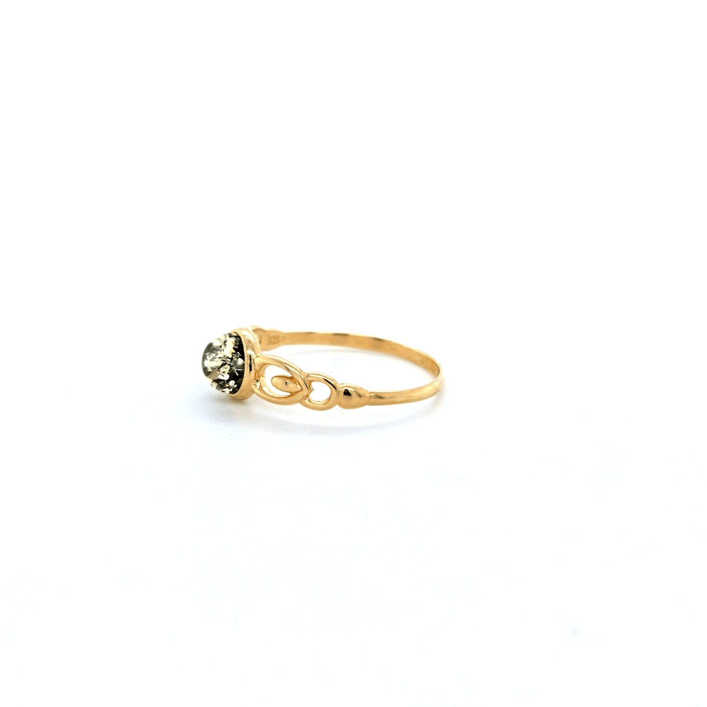 Vergoldeter Ring mit Bernstein 24K elegant