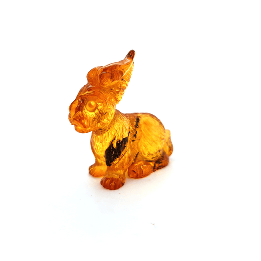 Bernstein Hase Figur handgefertigt