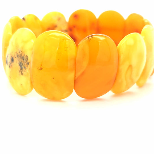 Echtes Ostsee-Amber Armband Flexibel auf Doppel-Gummizug für Handumfang 16-19 cm