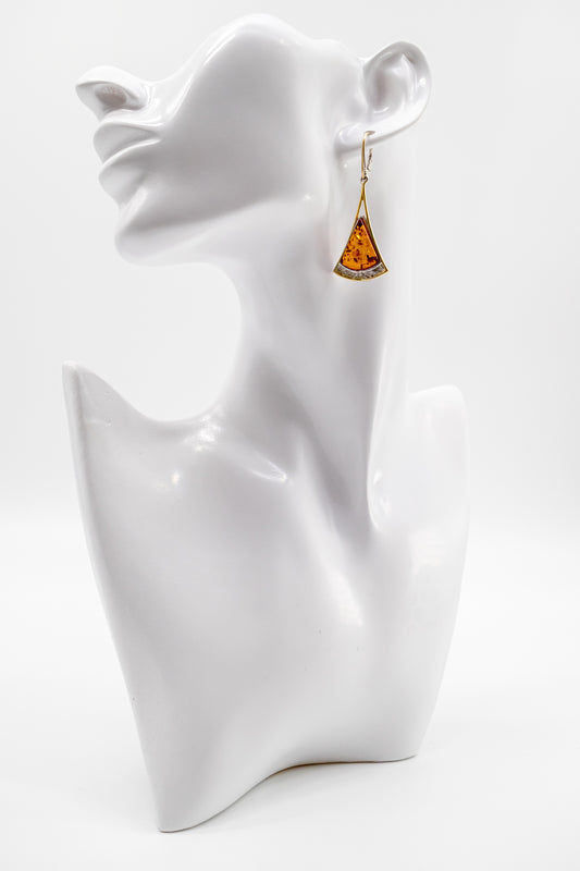 Order women's silver and amber earrings online