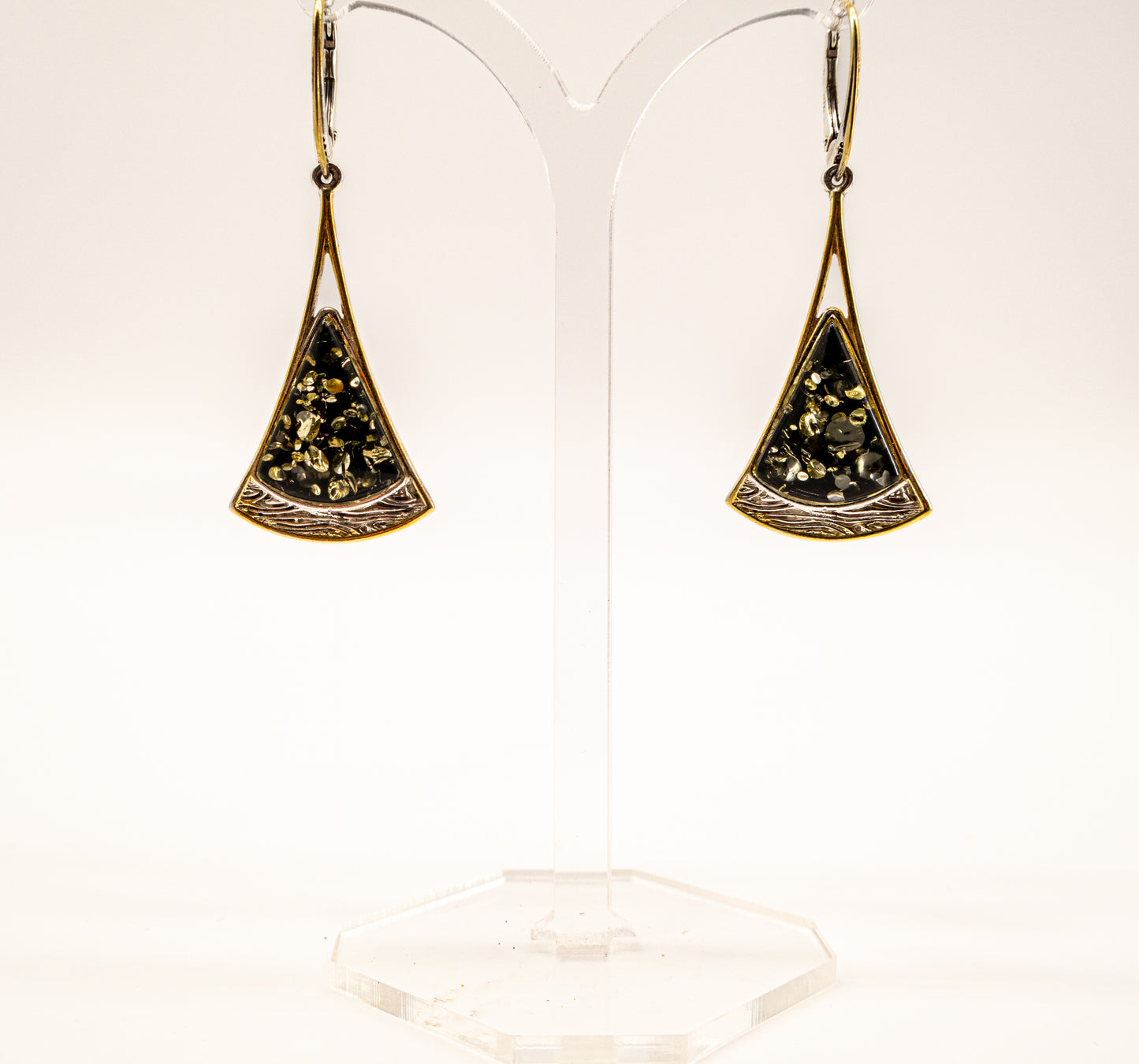 Order women's silver and amber earrings online