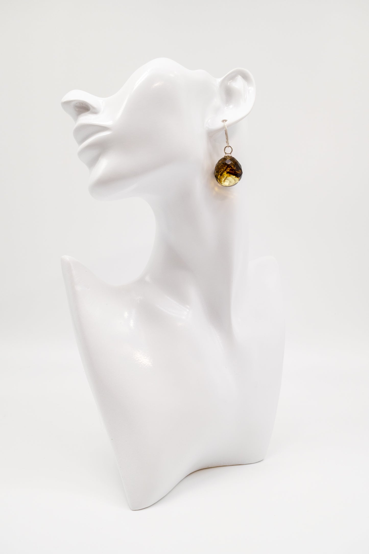 Handmade unique earrings with amber for women