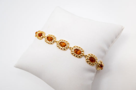 Chic bracelet gold-plated with amber unique