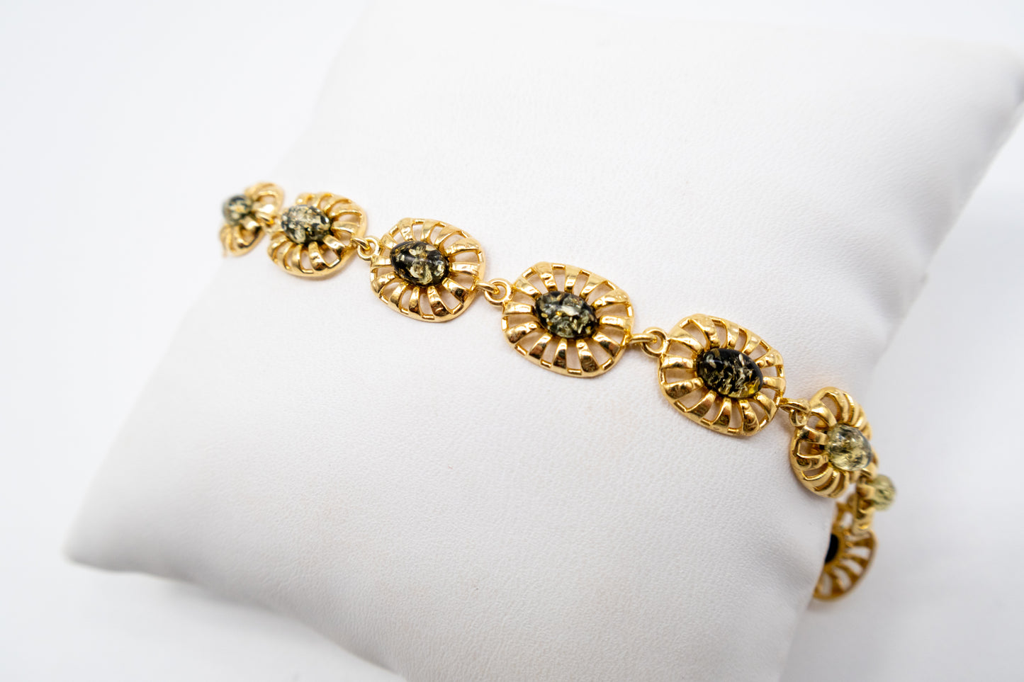 Chic bracelet gold-plated with amber unique