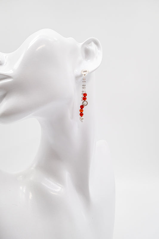 Order silver earrings with amber for women