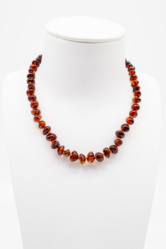 Echt-Baby-Bernstein Kette mit sicherem Verschluss, 32 cm