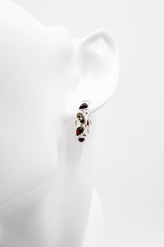 Women's earrings amber – silver, suitable for everyday use