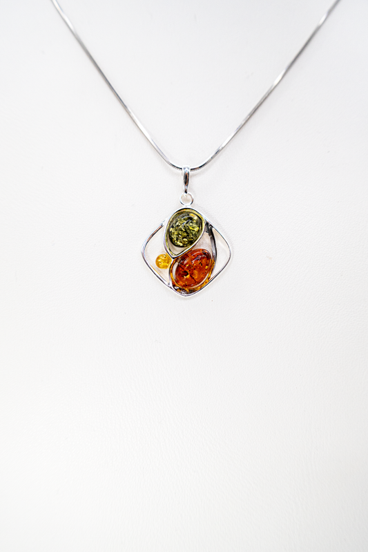 Amber jewelry in yin-yang look