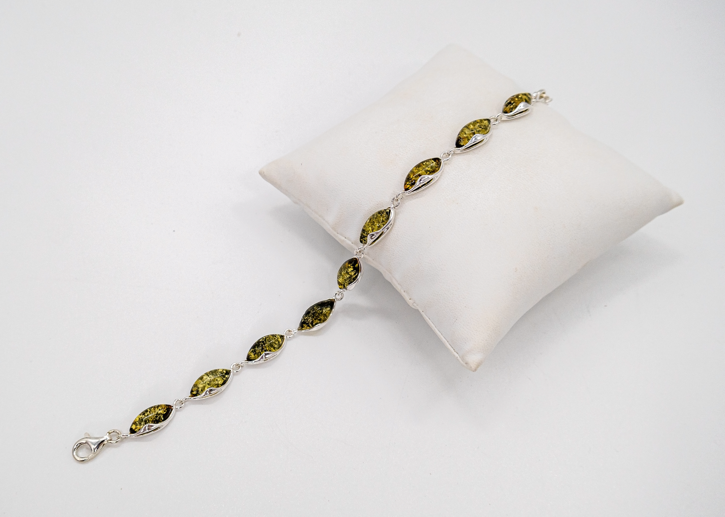 Armband mit grünem, gelbem & cognacfarbenem Bernstein