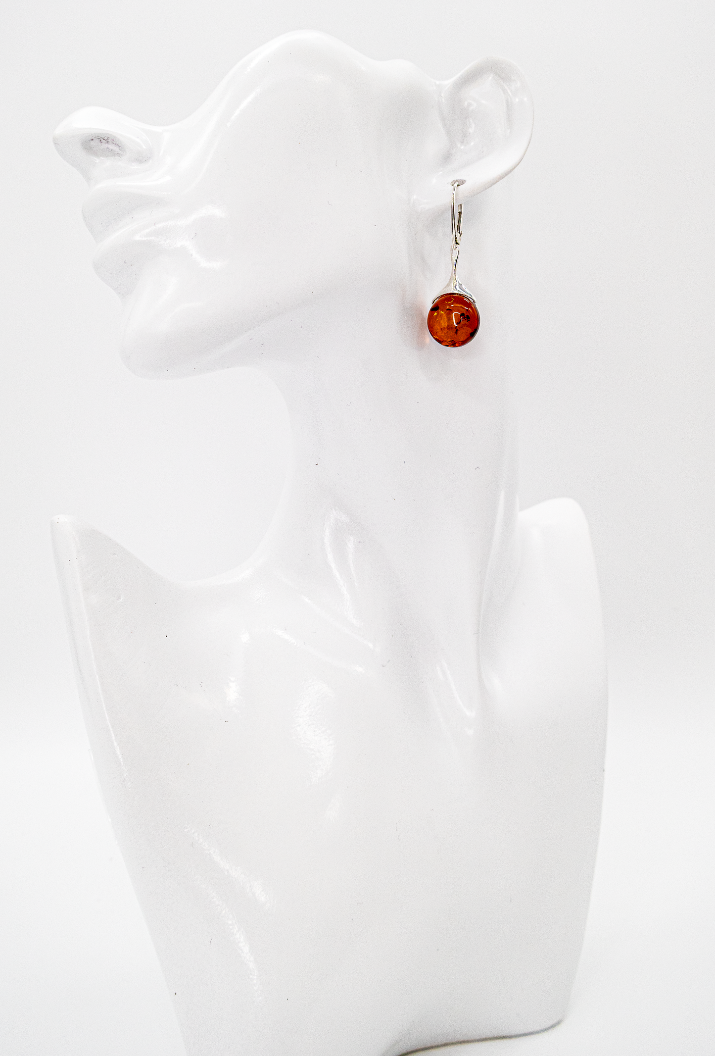 Runde Ohrhänger 925 Silber – Bernsteinschmuck Damen