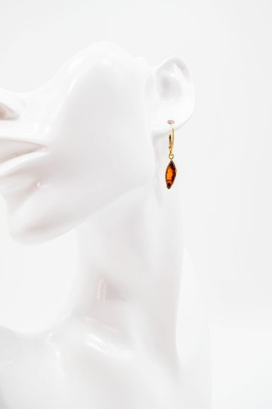 Elegant amber earrings – handmade earrings