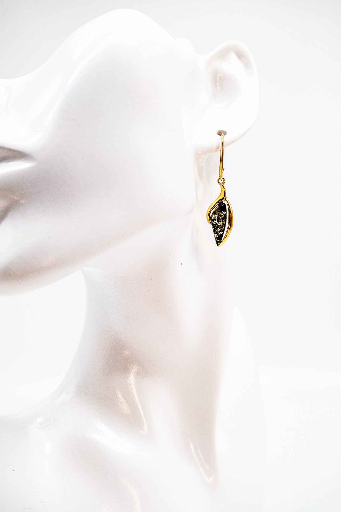 Vergoldete Ohrhänger grün – Bernstein Schmuck Damen