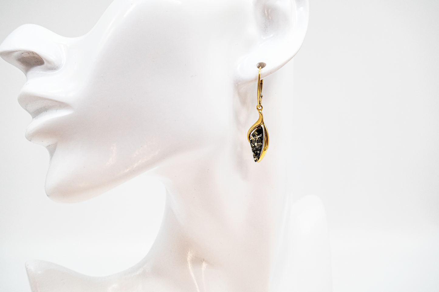 Vergoldete Ohrhänger grün – Bernstein Schmuck Damen