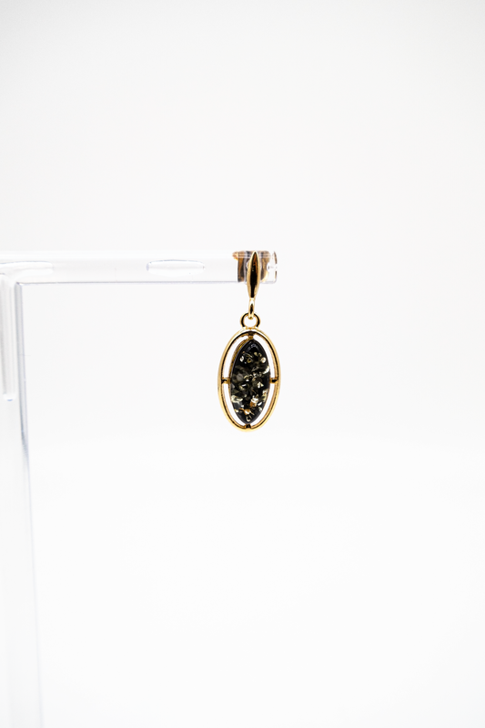 Exclusive earrings – 24K gold-plated silver with amber