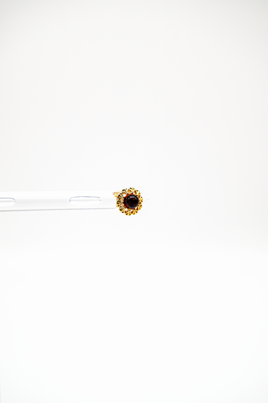 Handmade earrings – genuine amber round