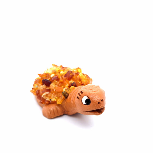 Dekofigur Schildkröte mit Bernstein-Panzer
