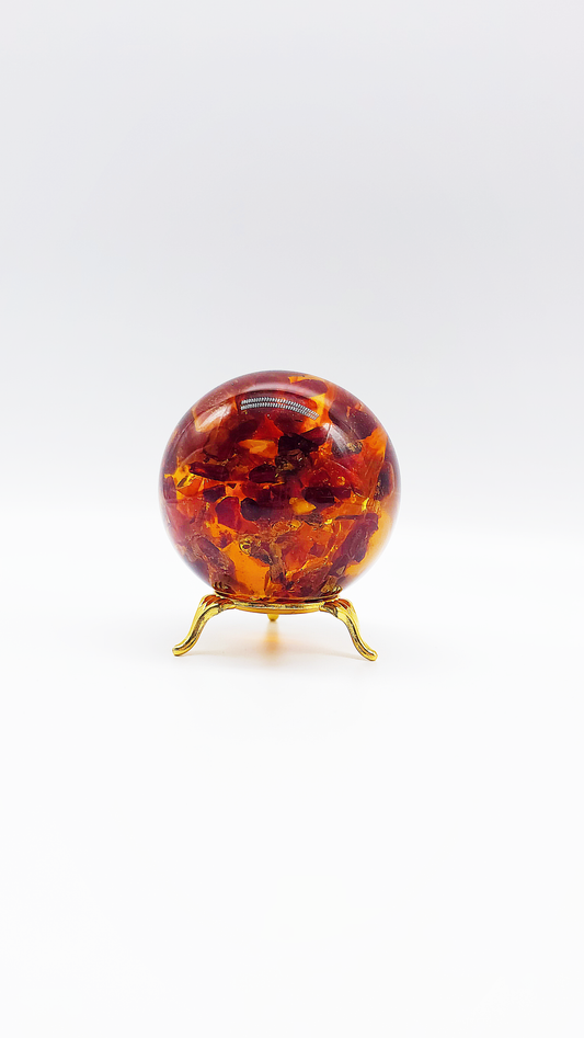 Large amber sphere for esotericism & decoration – mystical & noble