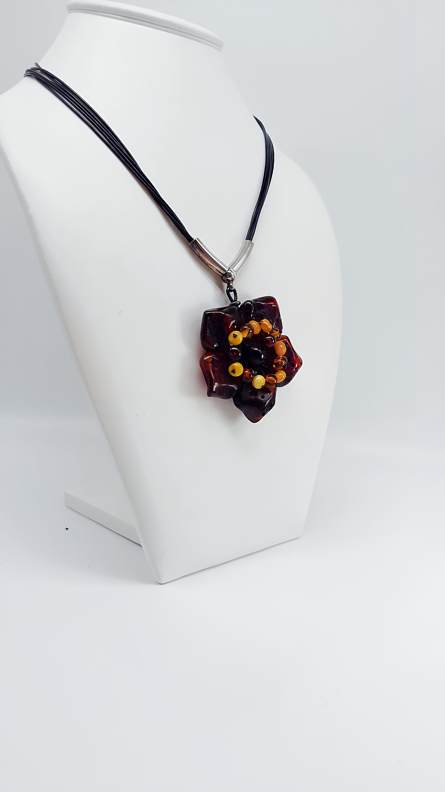 Amber Blossom: Unique Pendant