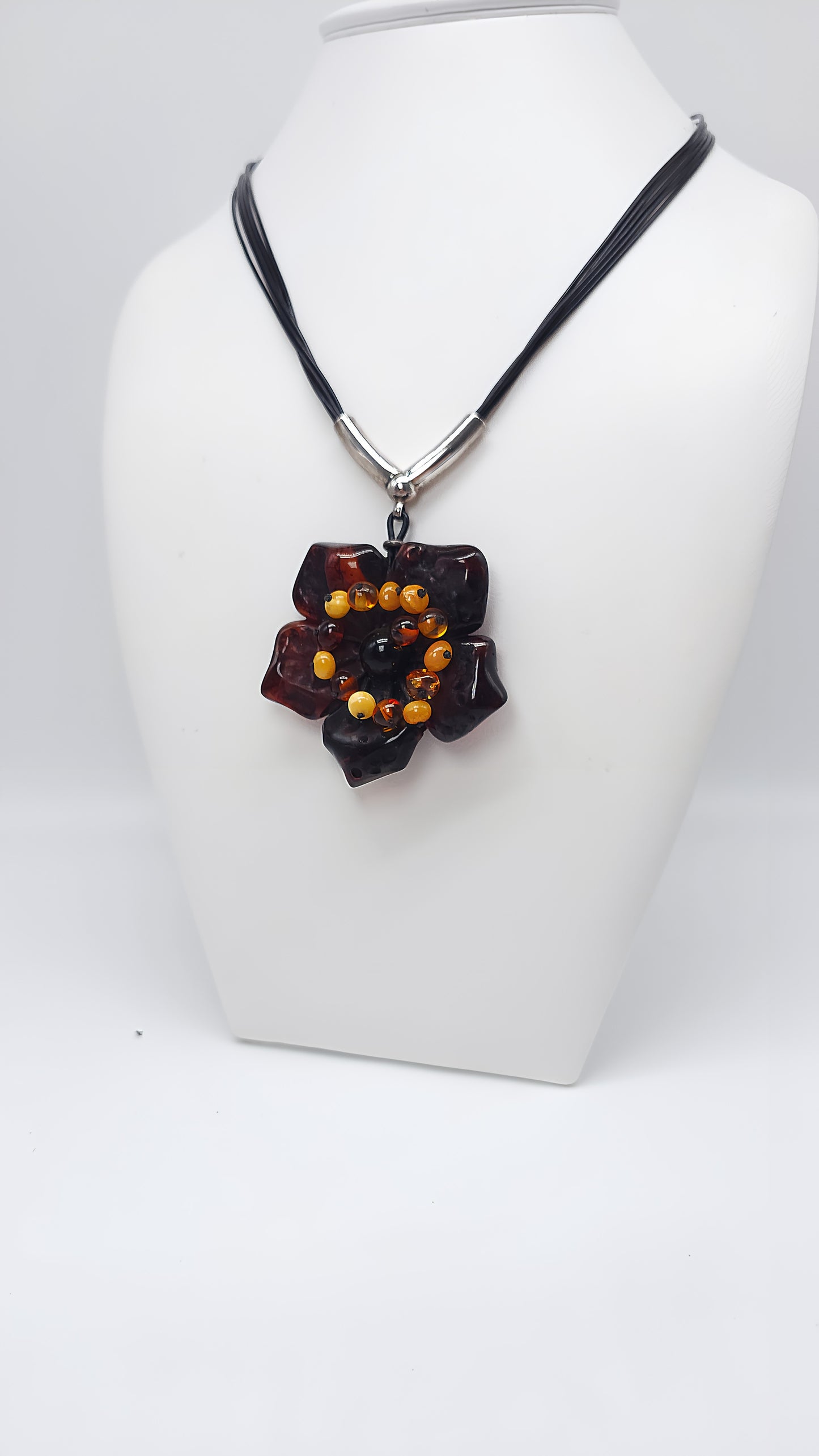 Amber Blossom: Unique Pendant