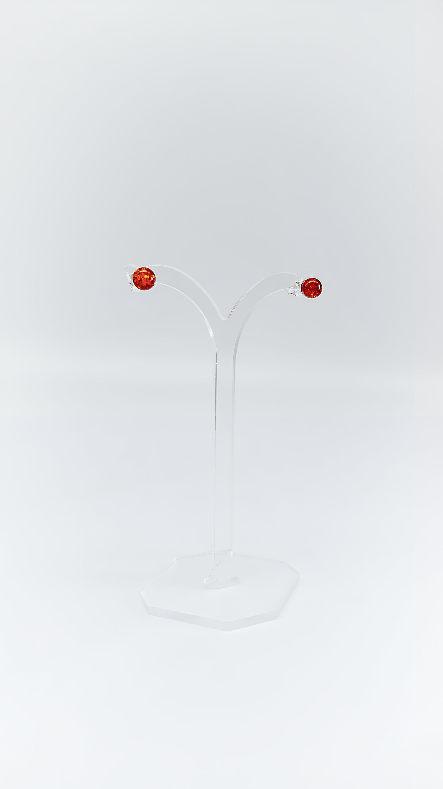 Round perfection: amber earrings