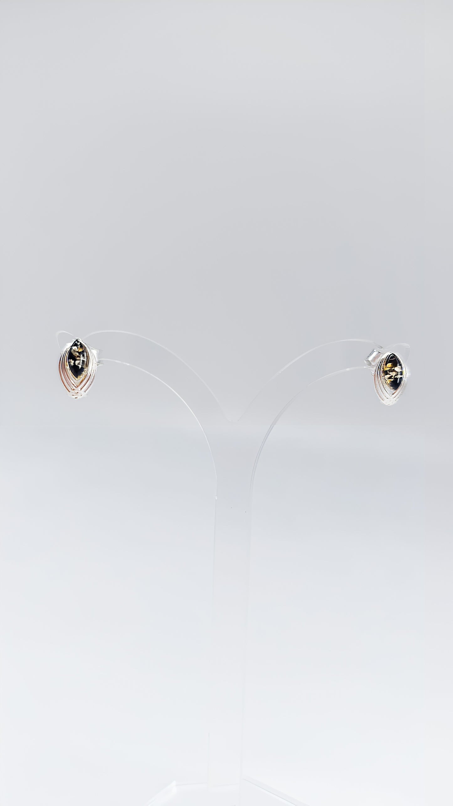 Minimalist earrings with precious natural amber
