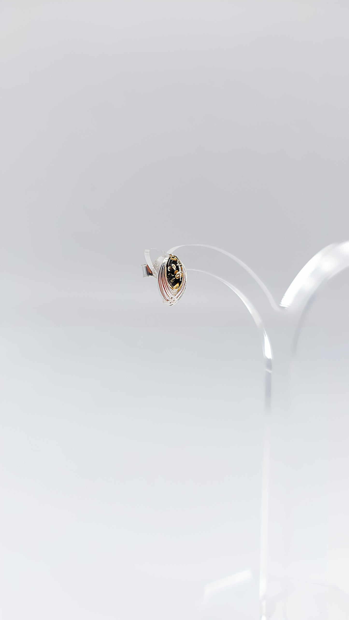 Minimalist earrings with precious natural amber
