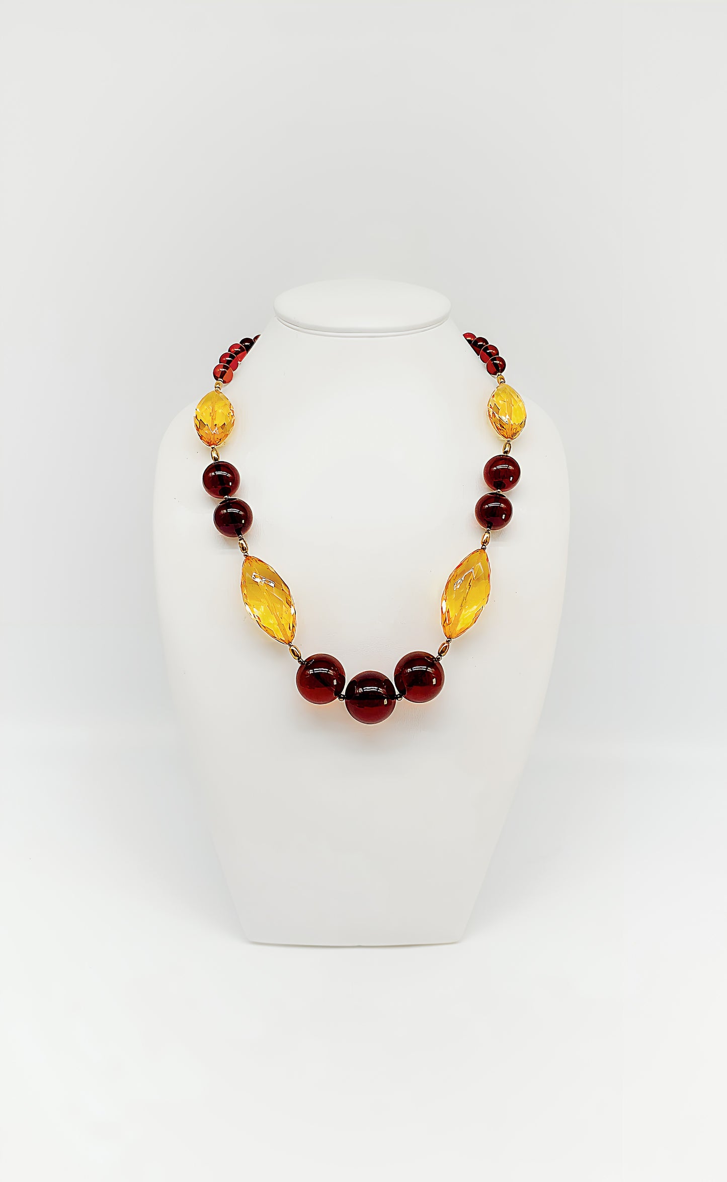 Women's necklace with yellow and red amber – stylish & elegant