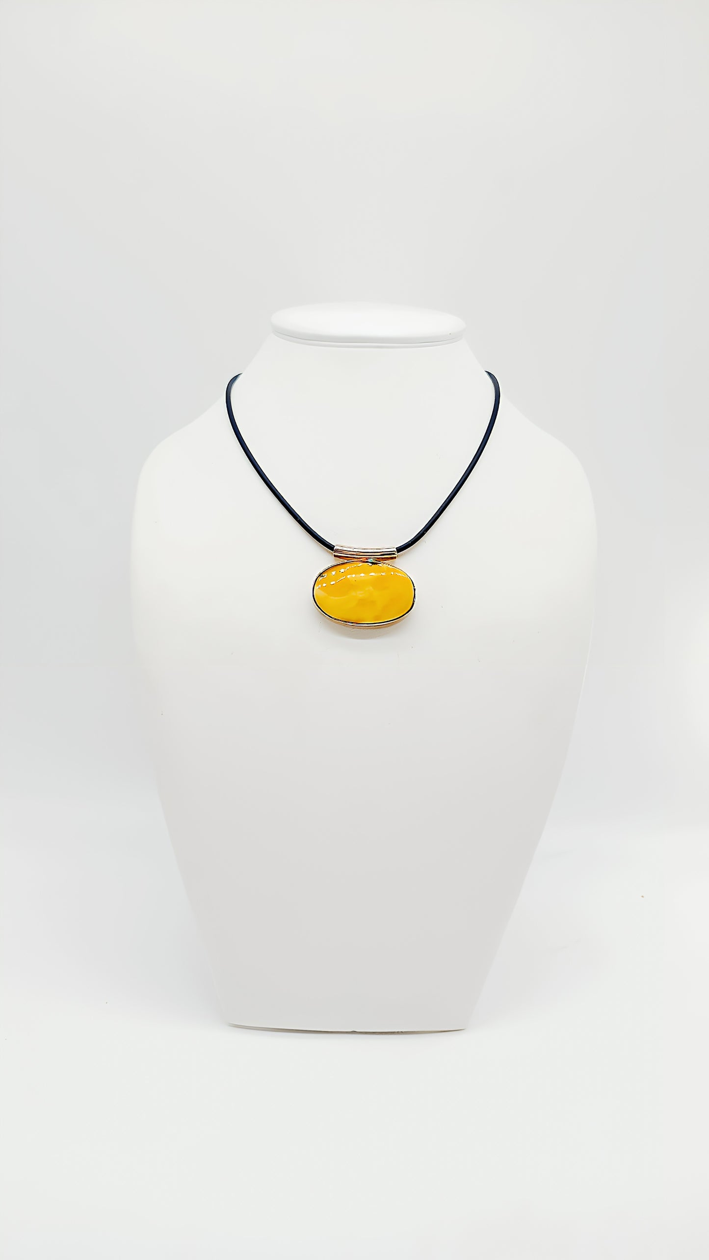 Bright yellow: amber in a silver frame