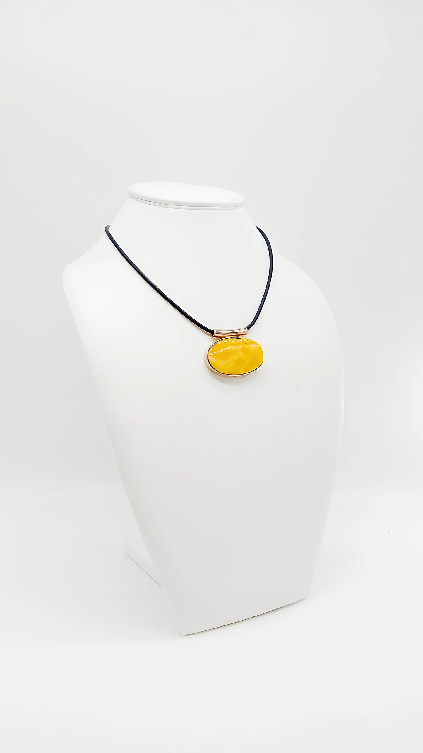 Bright yellow: amber in a silver frame