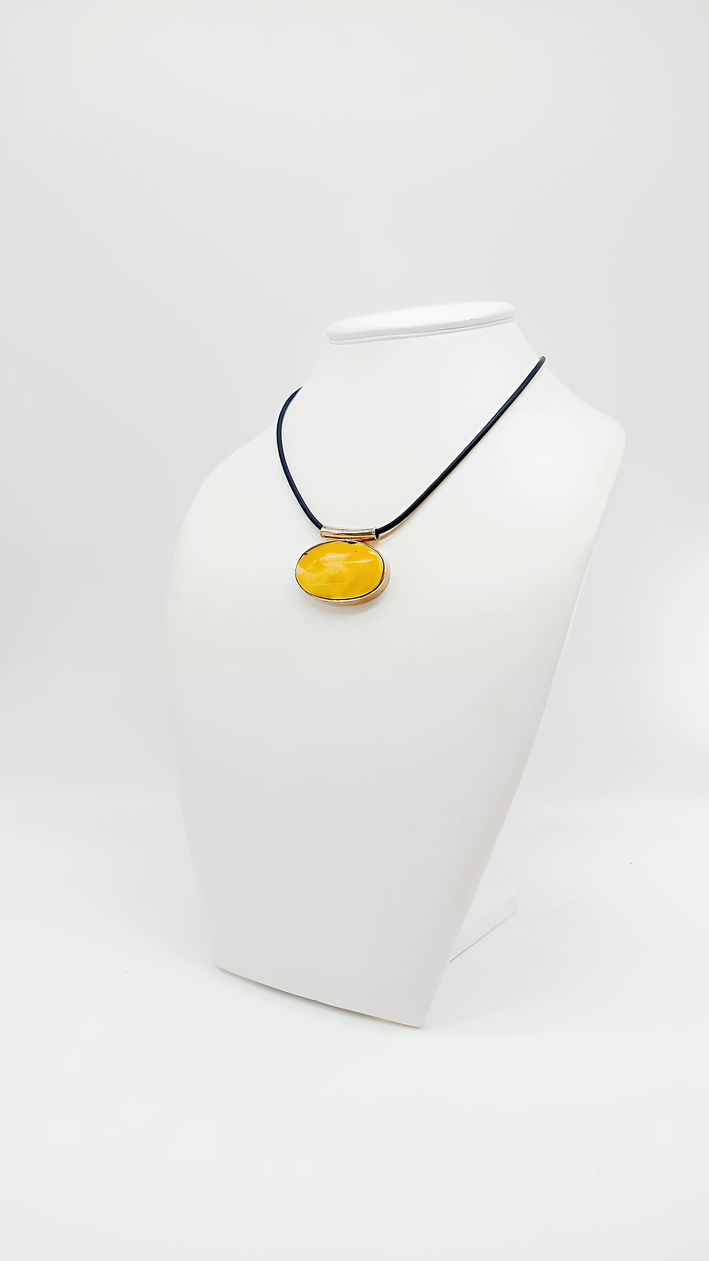 Bright yellow: amber in a silver frame
