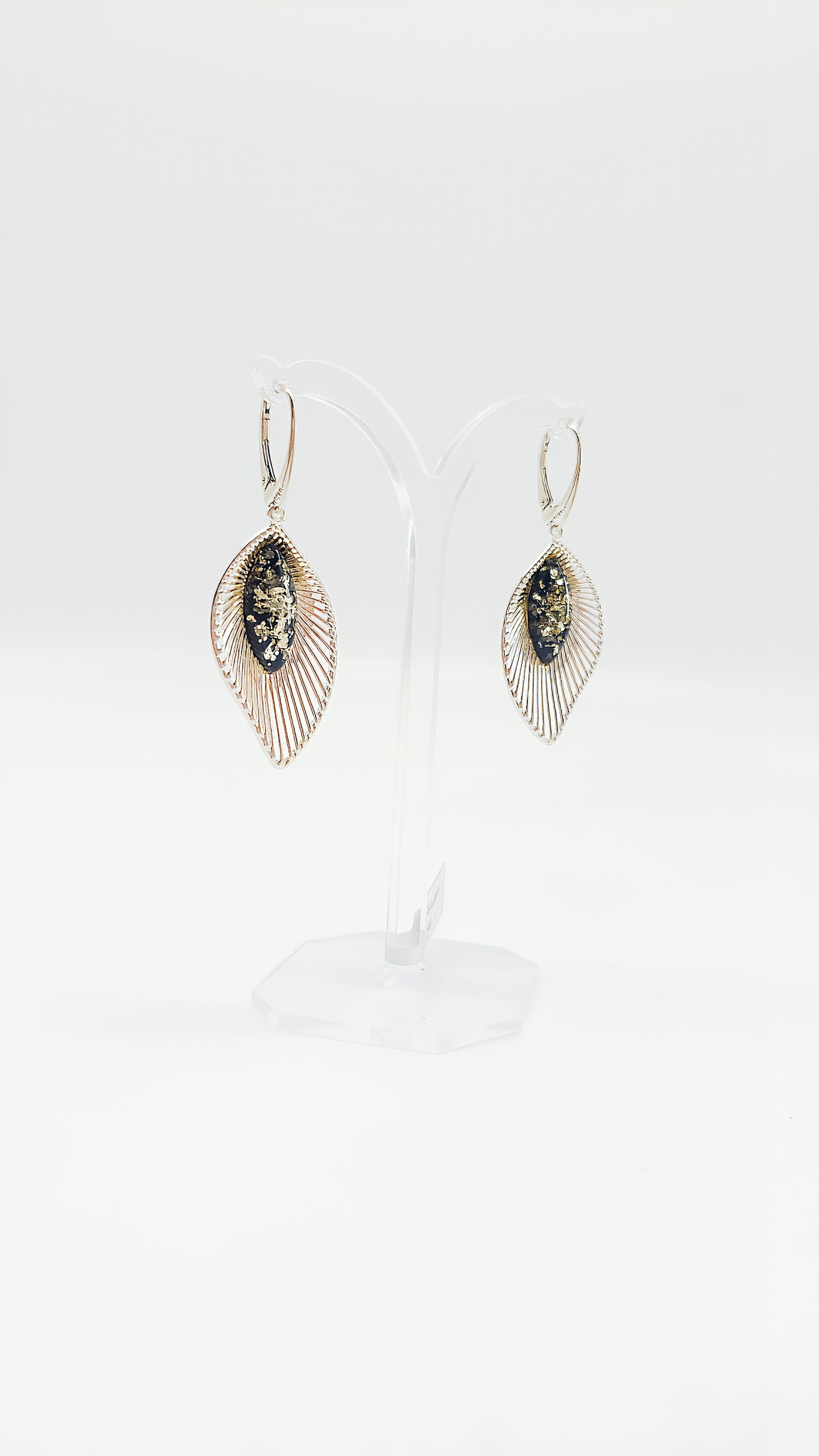 Harmonious design: Silver earrings with amber