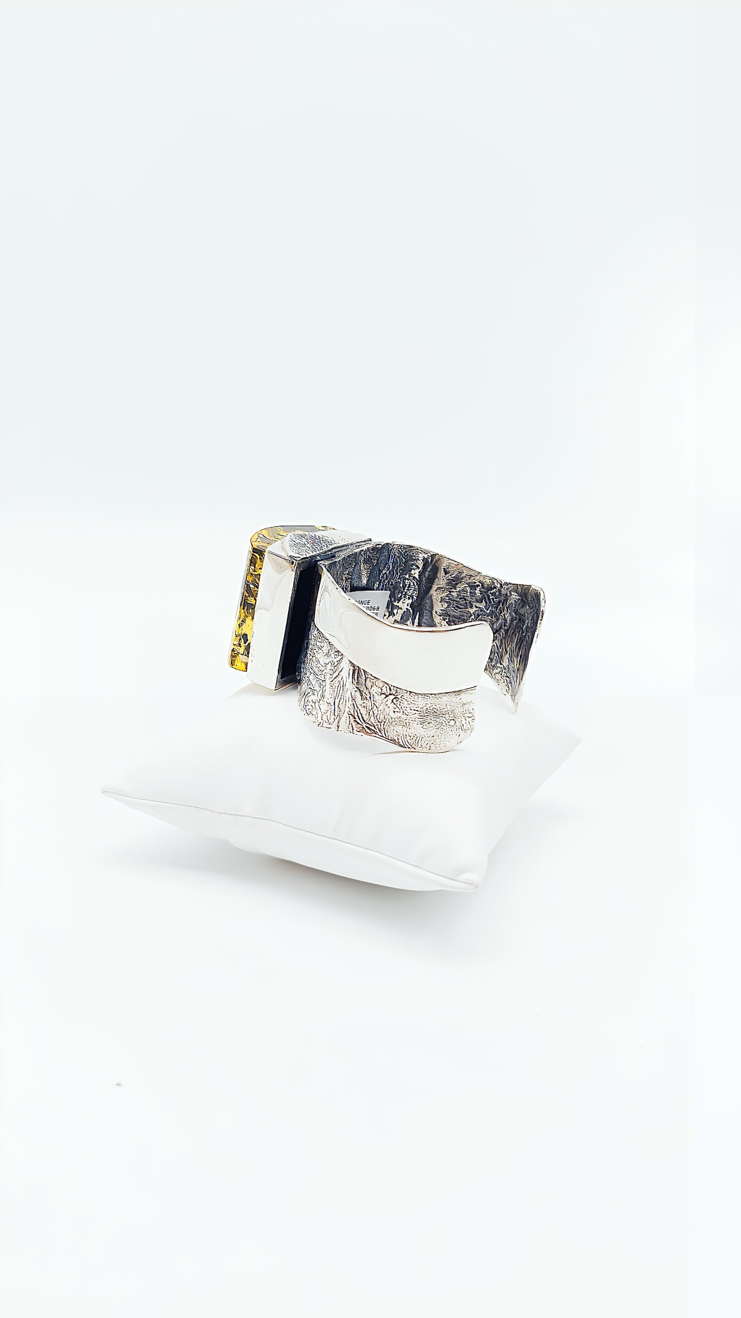 Eckige Bernstein-Armspange – 925er Silber, einzigartig & edel