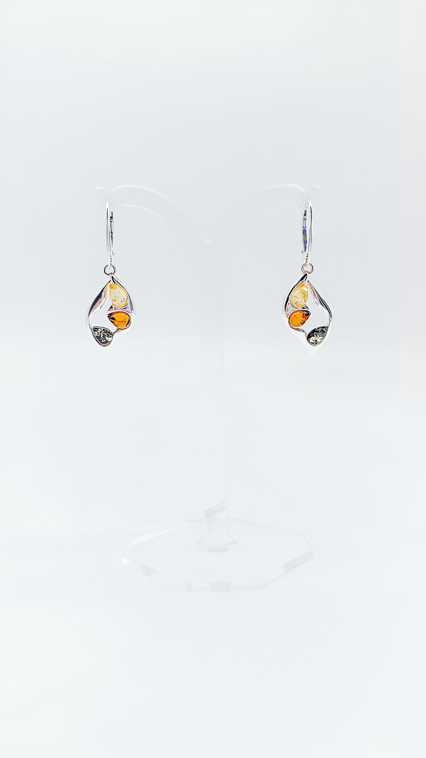Colorful amber earrings: silver meets diversity
