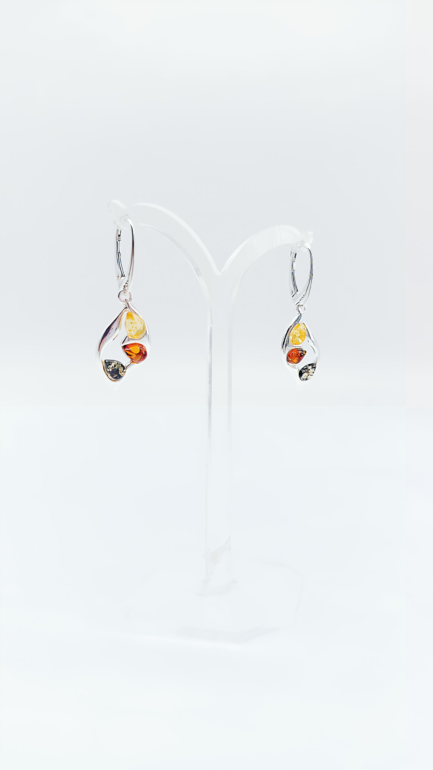 Colorful amber earrings: silver meets diversity