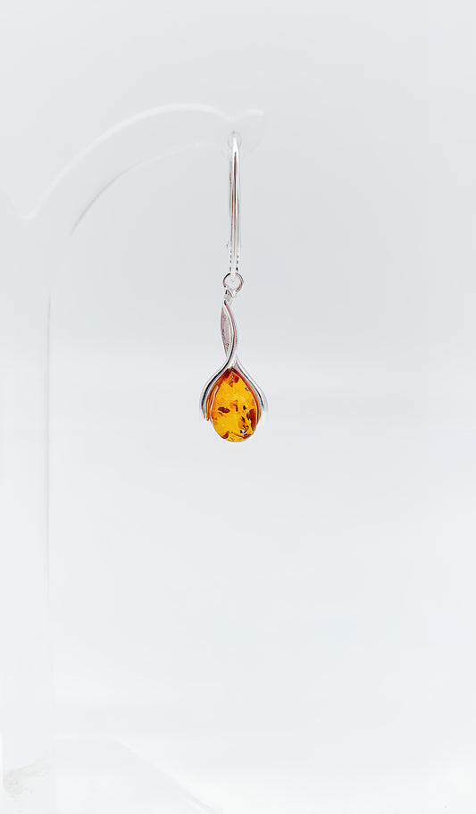 Jewelry for women – amber earrings in elegant drop shape