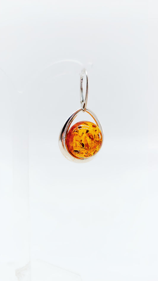 Amber earrings - exclusive jewelry made of 925 silver