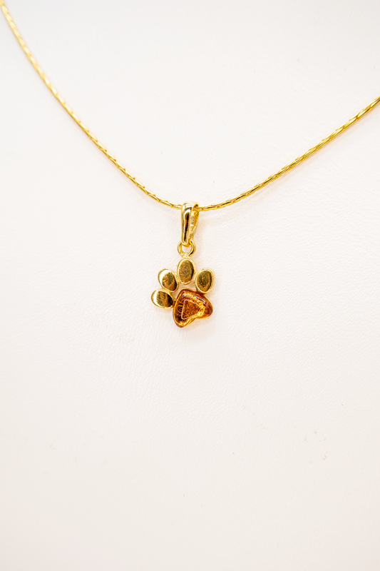 Animal lover jewelry – gold-plated pendant with amber
