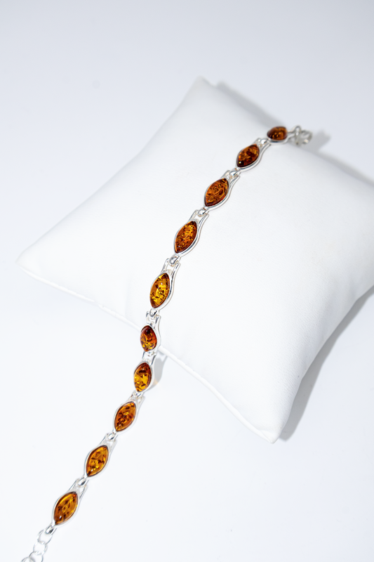 Bracelet silver 925 – elegant bracelet with amber