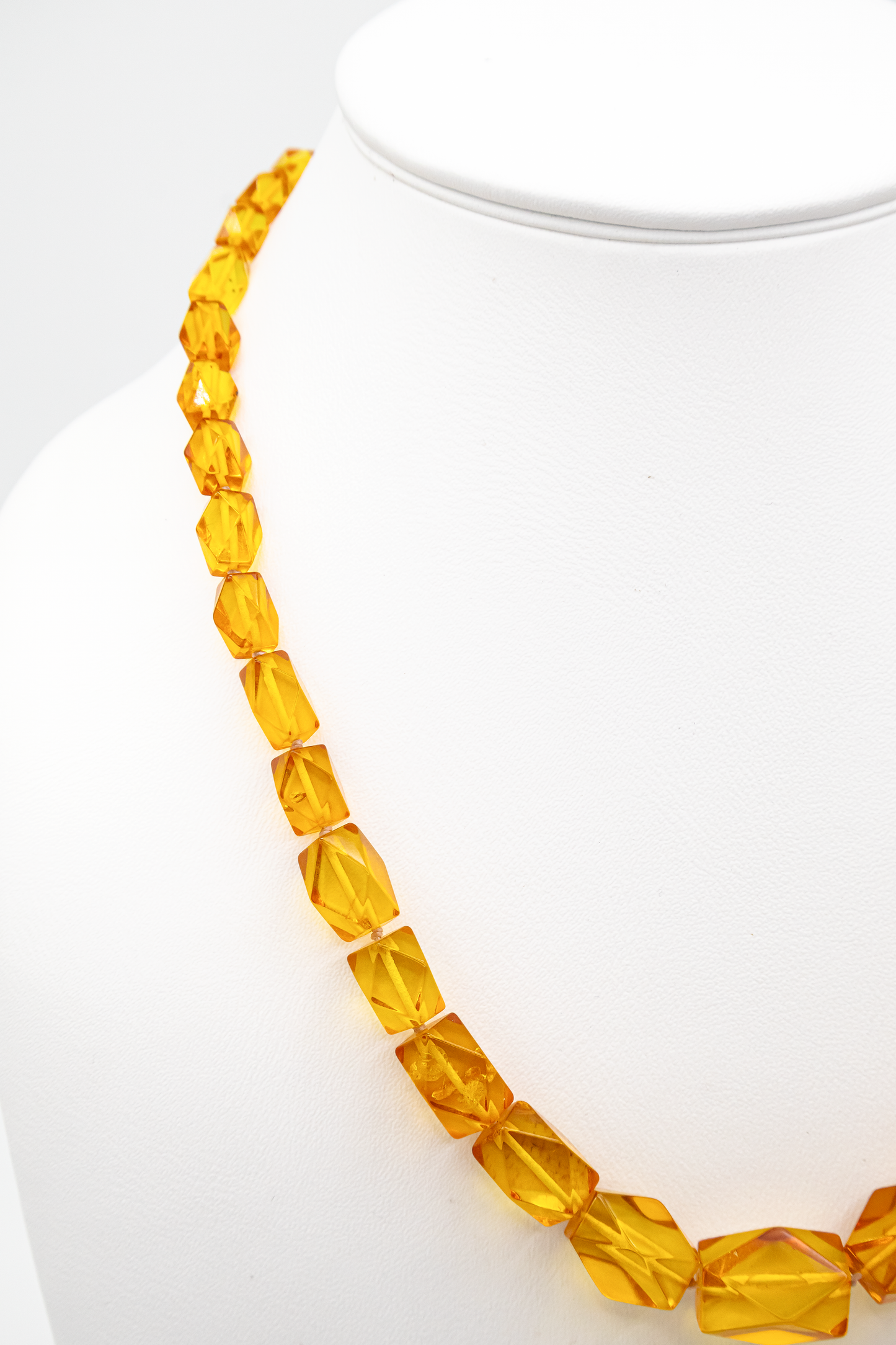 Handarbeit Bernstein Kette – Naturbernstein Collier 53 cm