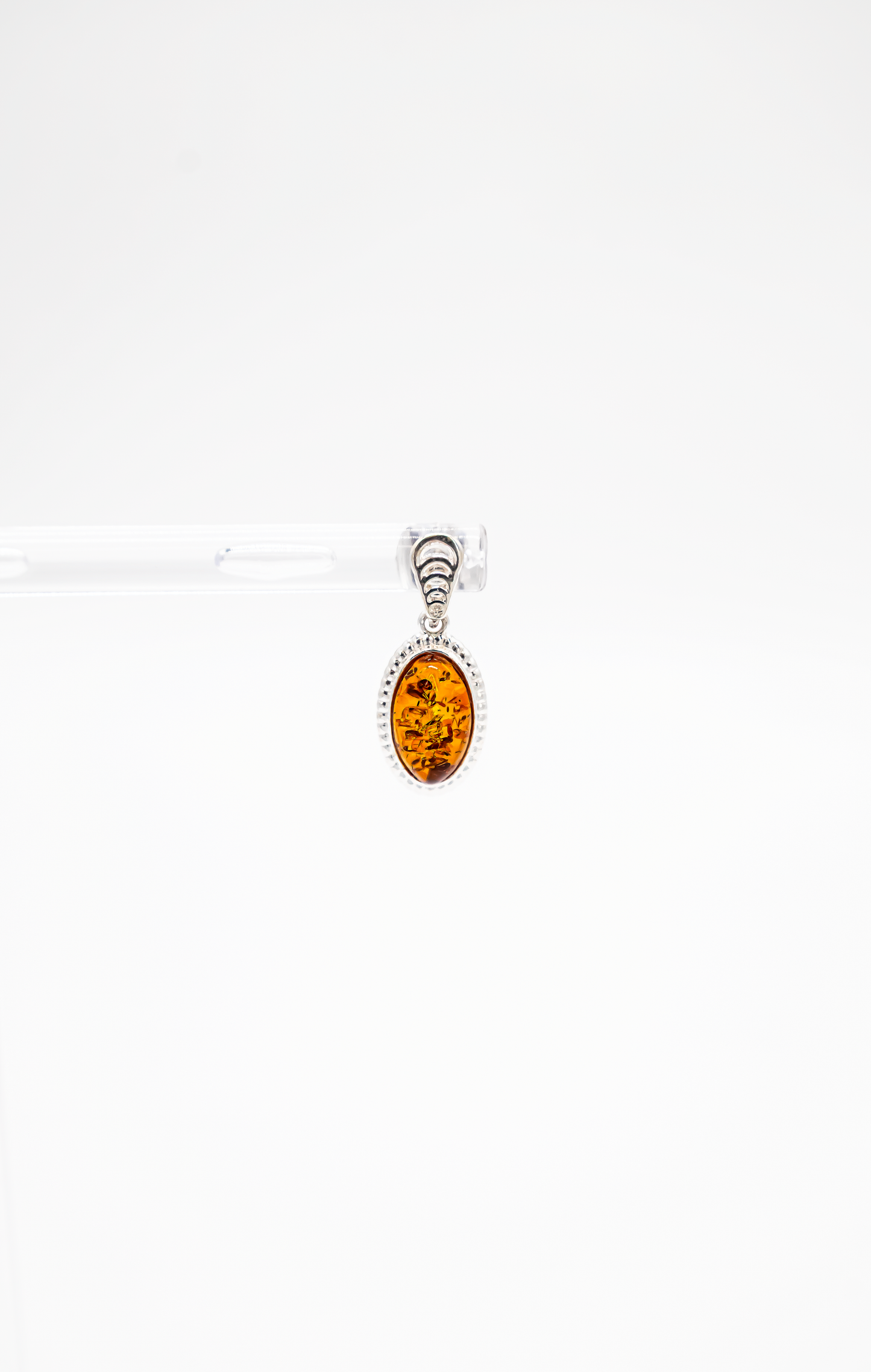 Amber earrings oval – noble earrings made of 925 silver