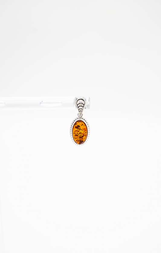 Amber earrings oval – noble earrings made of 925 silver
