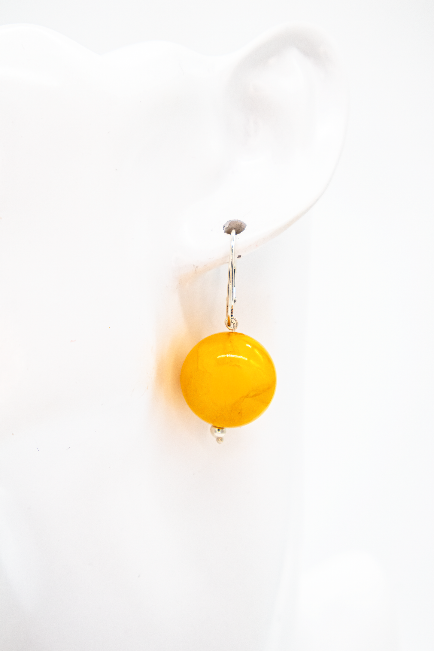 925 silver earrings with amber – handmade unique piece