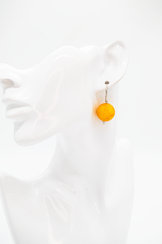 925 silver earrings with amber – handmade unique piece