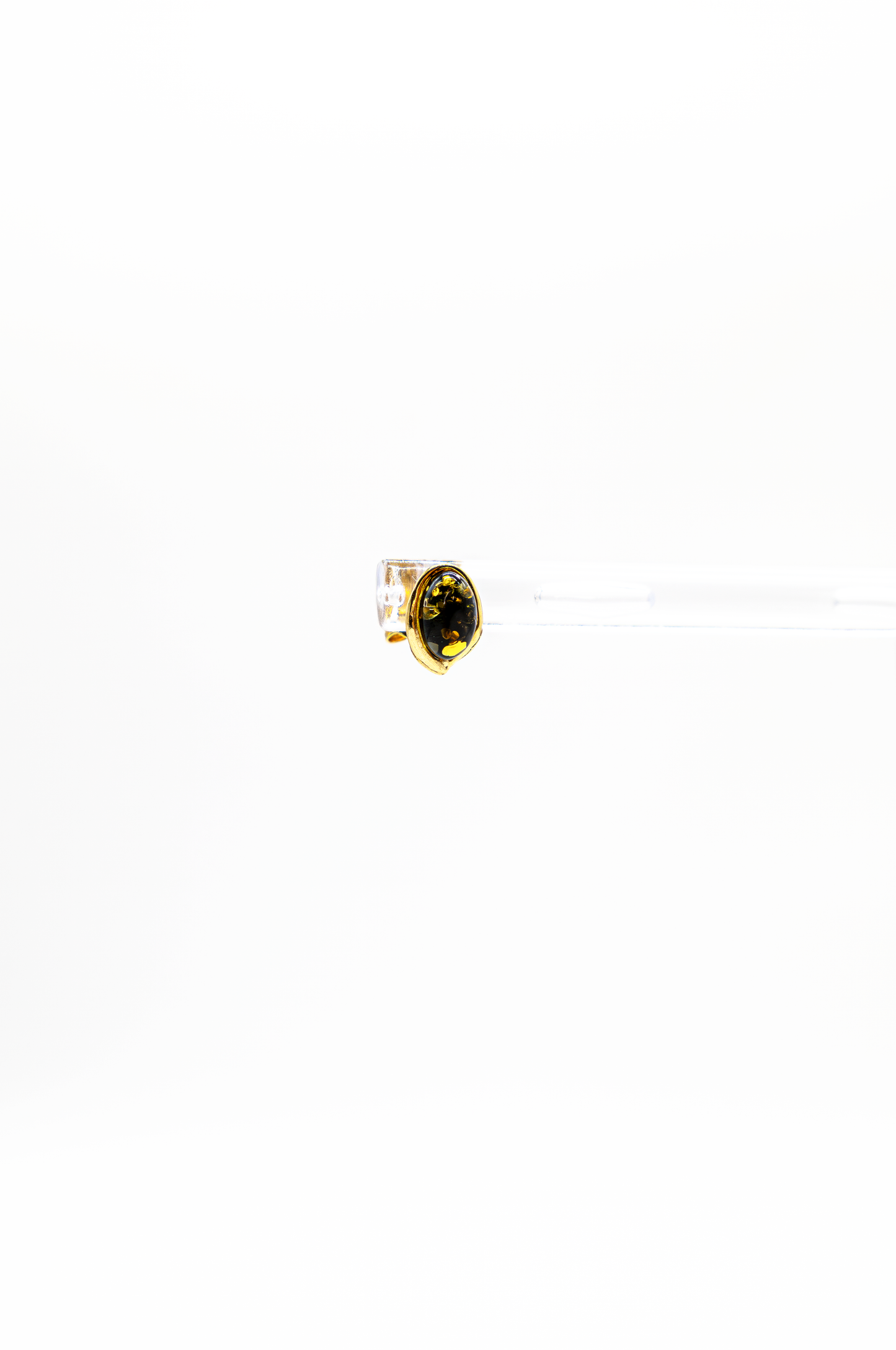 Mini earrings with genuine amber – 24K gold-plated, handmade