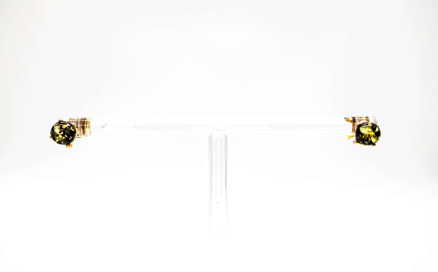 Mini earrings amber – 925 silver gold-plated, handmade