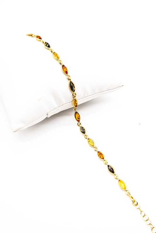 Gold-plated silver bracelet with amber – exclusive bracelet