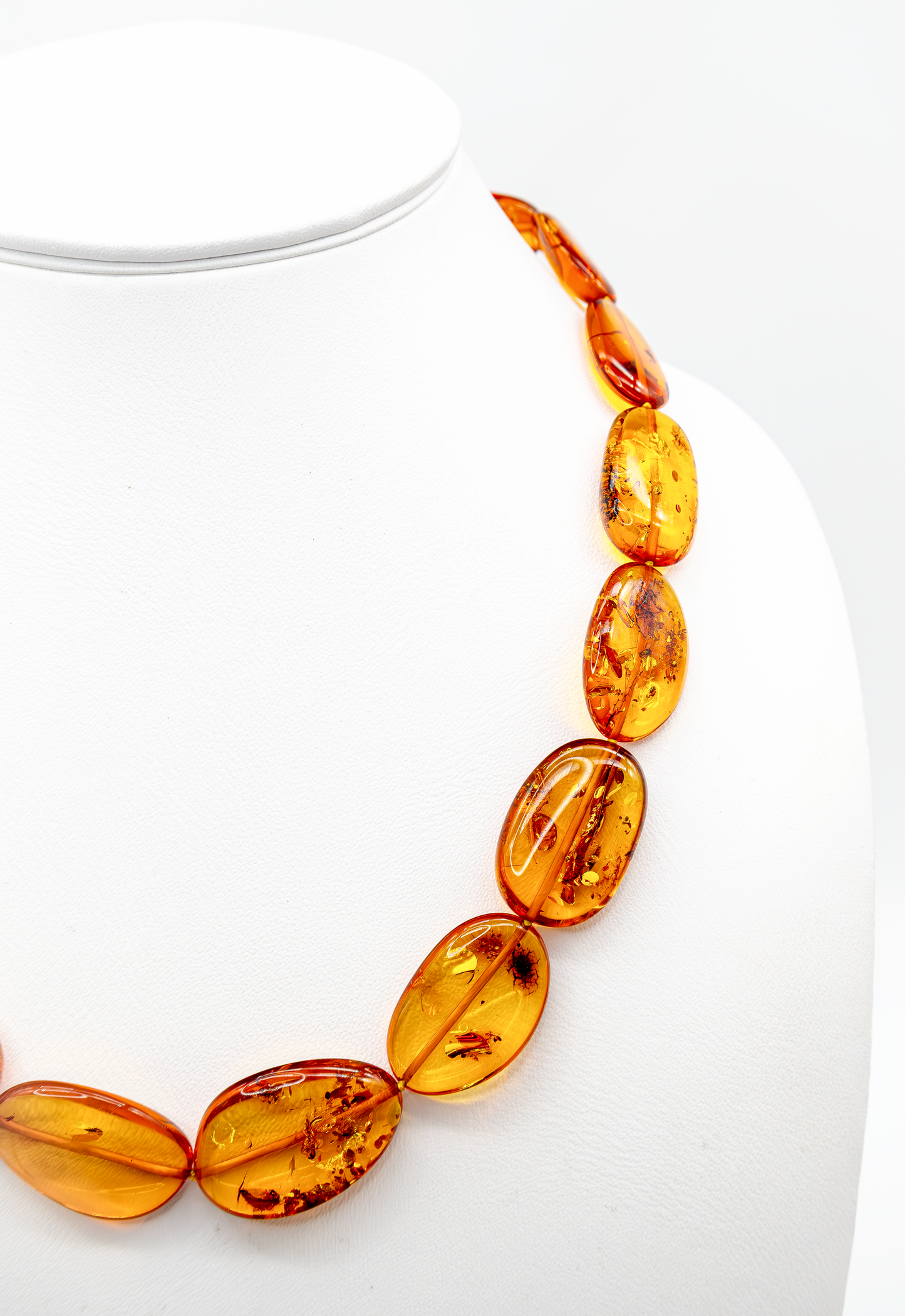 Klassische Bernsteinkette Goldbraun & Transparent